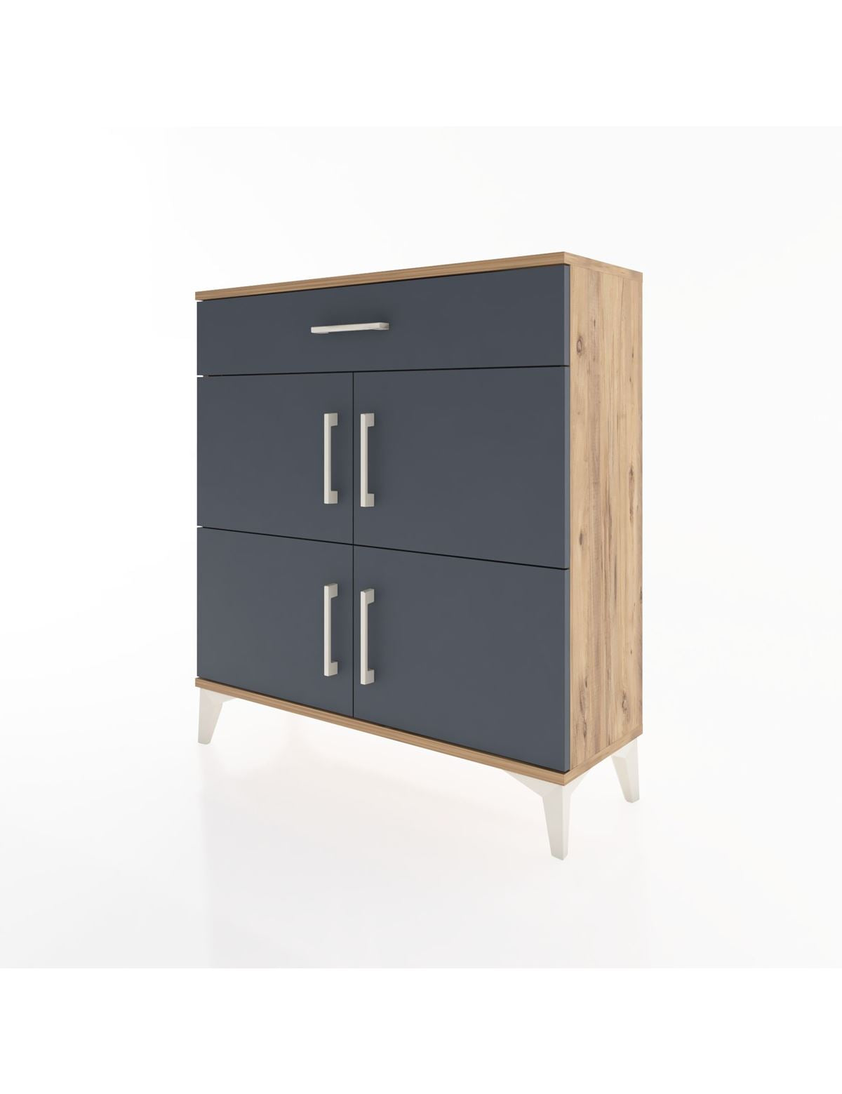Arges Şifonyer 3 Raflı Tek Çekmeceli 4 Kapaklı 88x30x96 - S04M036V8A