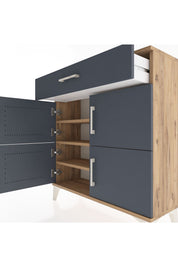 Arges Şifonyer 3 Raflı Tek Çekmeceli 4 Kapaklı 88x30x96 - S04M036V8A