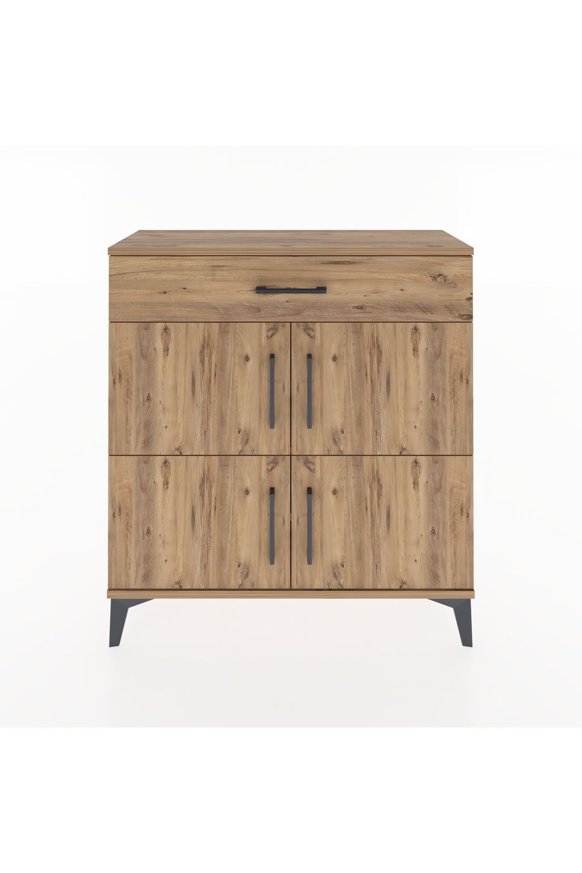 Arges Şifonyer 3 Raflı Tek Çekmeceli 4 Kapaklı 88x30x96 - S04M036V9A