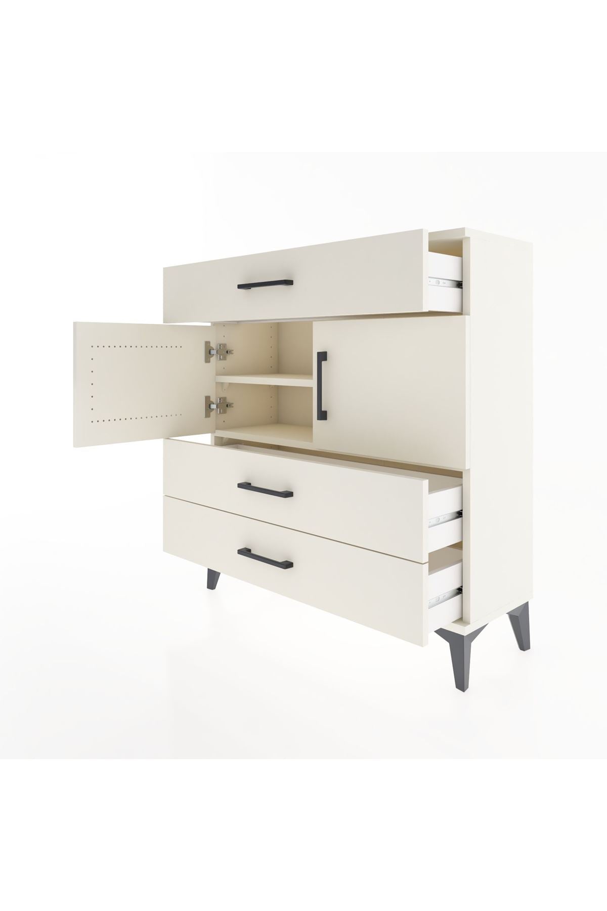 Arges Şifonyer 2 Raflı 3 Çekmeceli 2 Kapaklı 88x30x96 - S04M037V1A