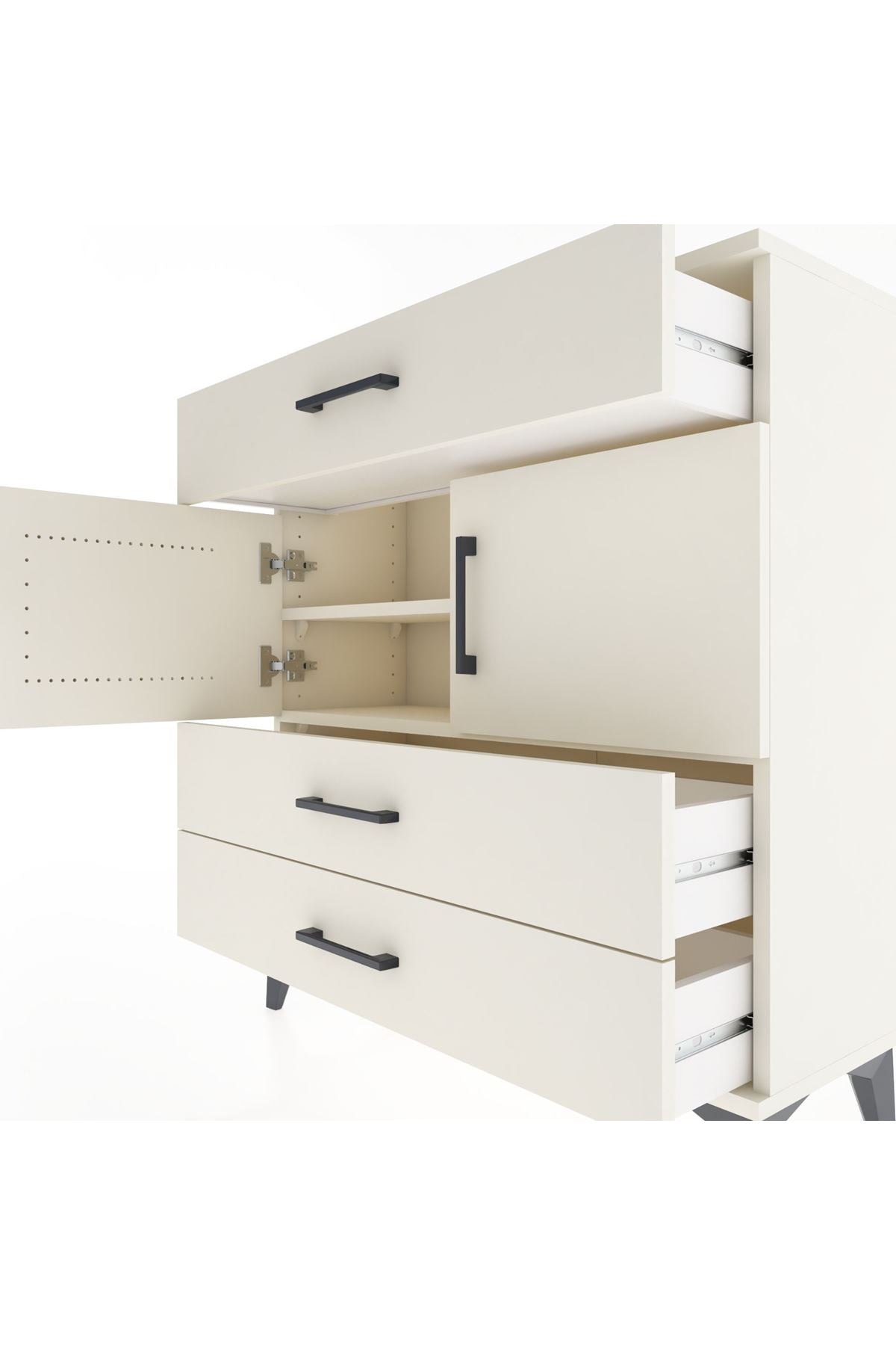 Arges Şifonyer 2 Raflı 3 Çekmeceli 2 Kapaklı 88x30x96 - S04M037V1A