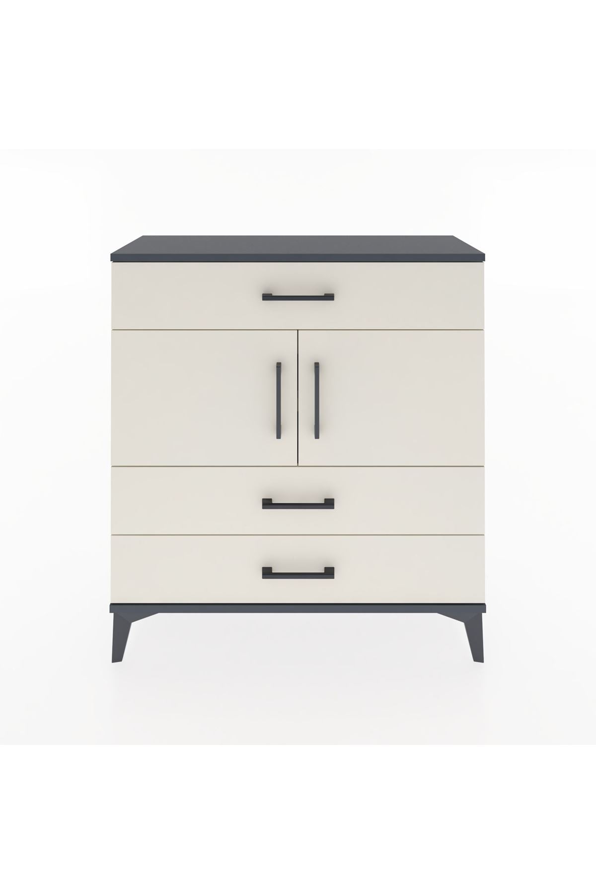 Arges Şifonyer 2 Raflı 3 Çekmeceli 2 Kapaklı 88x30x96 - S04M037V4A