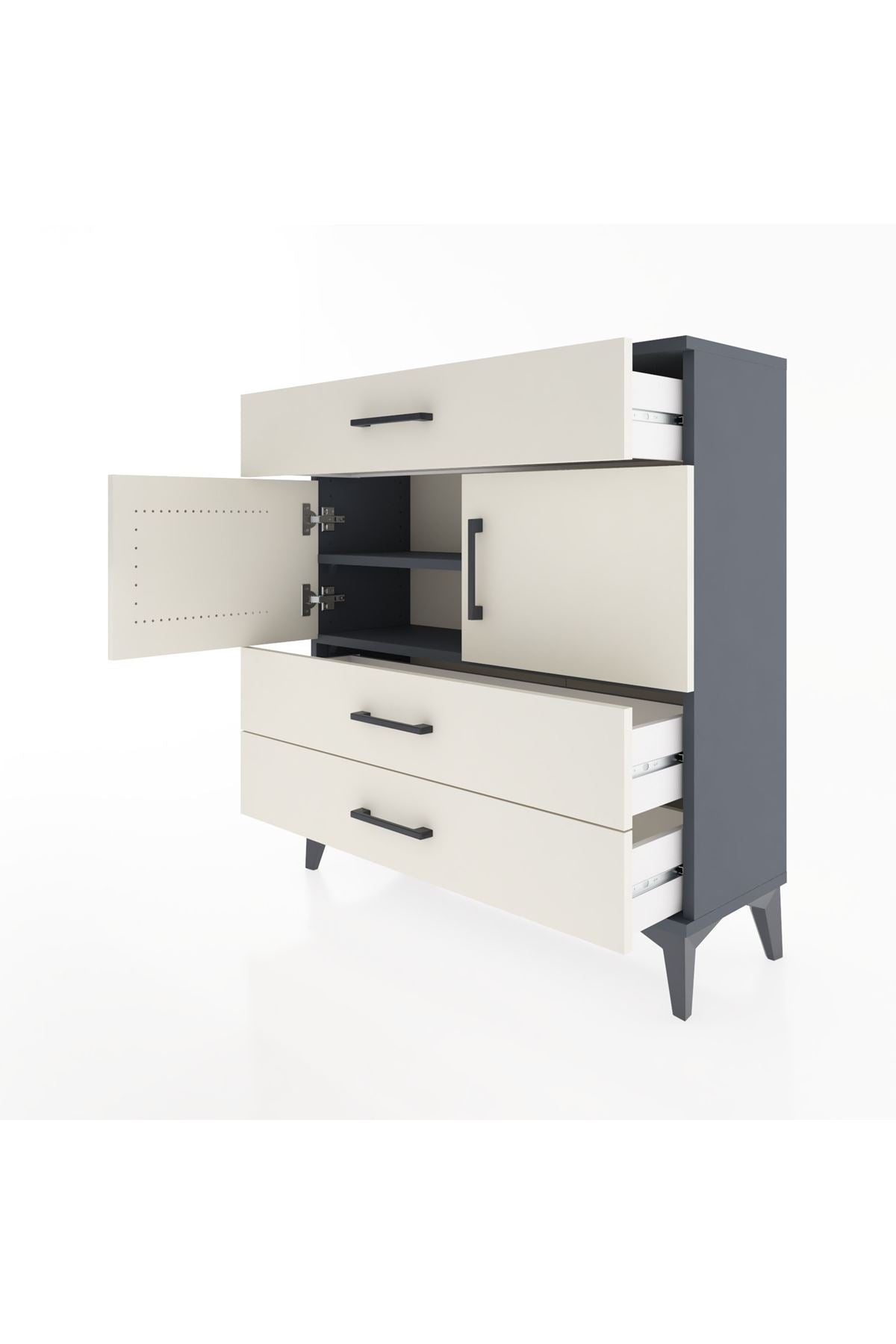 Arges Şifonyer 2 Raflı 3 Çekmeceli 2 Kapaklı 88x30x96 - S04M037V4A