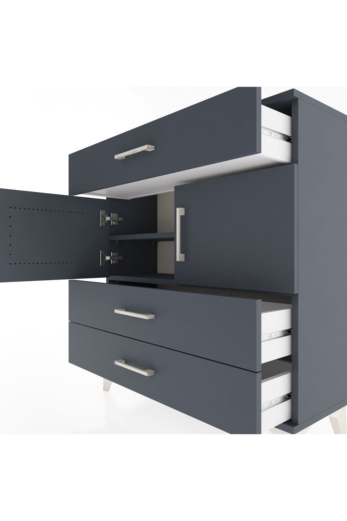 Arges Şifonyer 2 Raflı 3 Çekmeceli 2 Kapaklı 88x30x96 - S04M037V5A