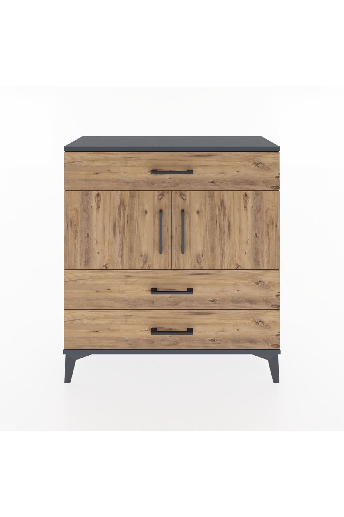 Arges Şifonyer 2 Raflı 3 Çekmeceli 2 Kapaklı 88x30x96 - S04M037V6A