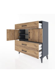 Arges Şifonyer 2 Raflı 3 Çekmeceli 2 Kapaklı 88x30x96 - S04M037V6A