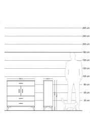 Arges Şifonyer 2 Raflı 3 Çekmeceli 2 Kapaklı 88x30x96 - S04M037V8A