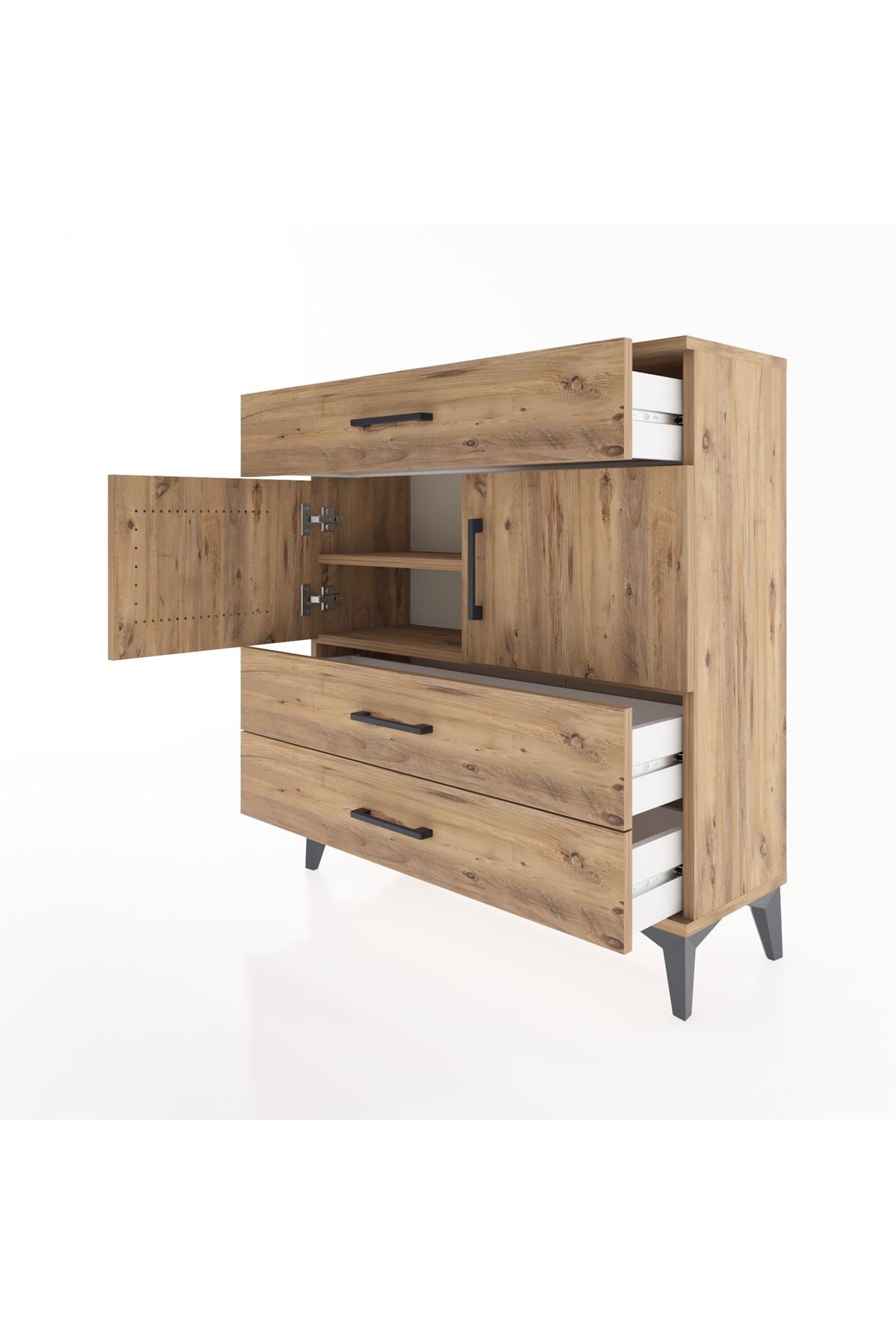 Arges Şifonyer 2 Raflı 3 Çekmeceli 2 Kapaklı 88x30x96 - S04M037V9A