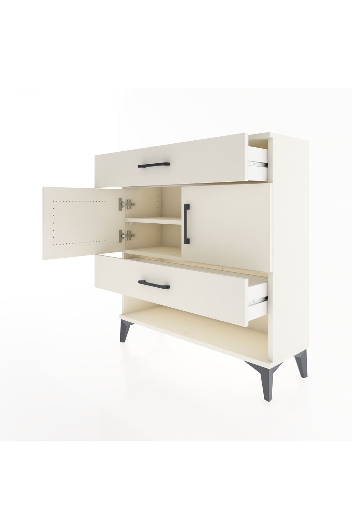 Arges Şifonyer 2 Raflı 2 Çekmeceli 2 Kapaklı 88x30x96 - S04M038V1A