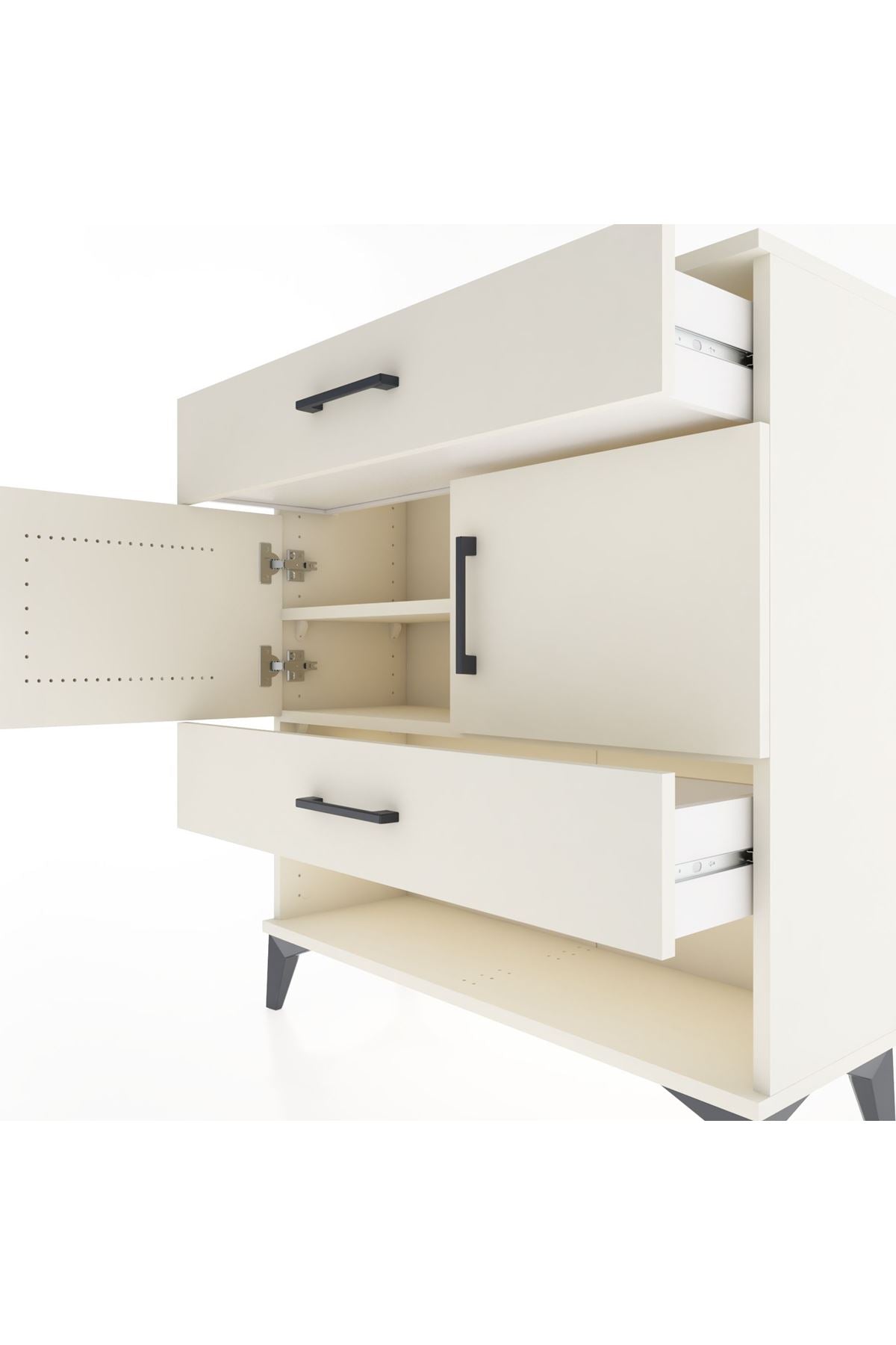 Arges Şifonyer 2 Raflı 2 Çekmeceli 2 Kapaklı 88x30x96 - S04M038V1A
