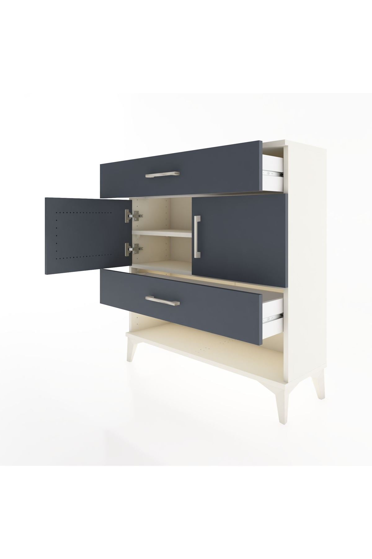Arges Şifonyer 2 Raflı 2 Çekmeceli 2 Kapaklı 88x30x96 - S04M038V2A