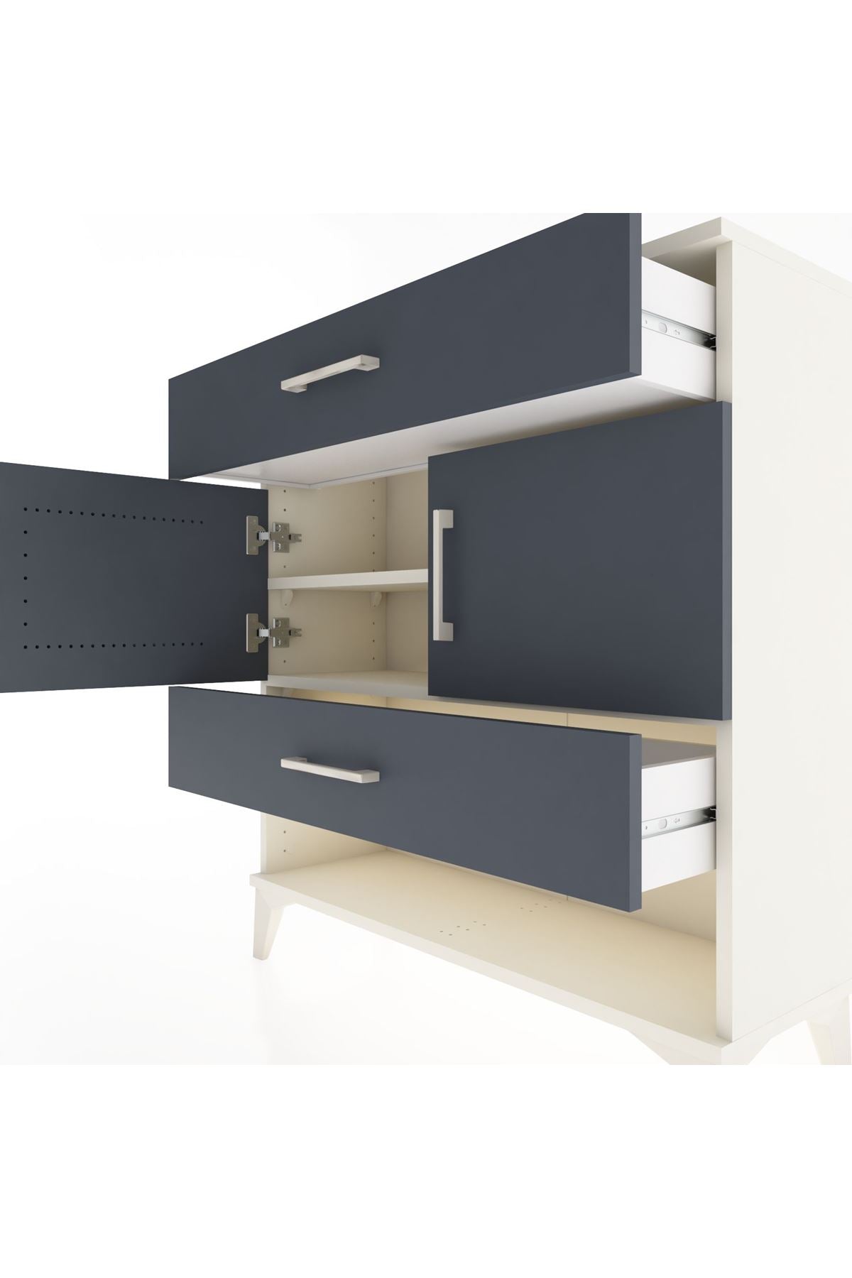 Arges Şifonyer 2 Raflı 2 Çekmeceli 2 Kapaklı 88x30x96 - S04M038V2A