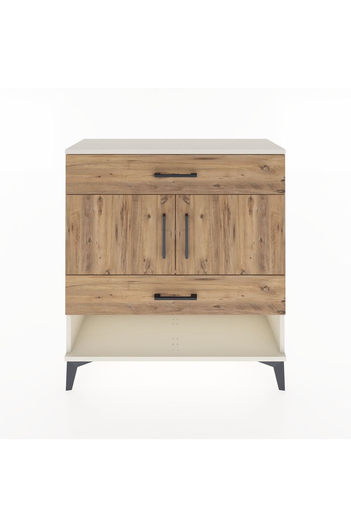 Arges Şifonyer 2 Raflı 2 Çekmeceli 2 Kapaklı 88x30x96 - S04M038V3A