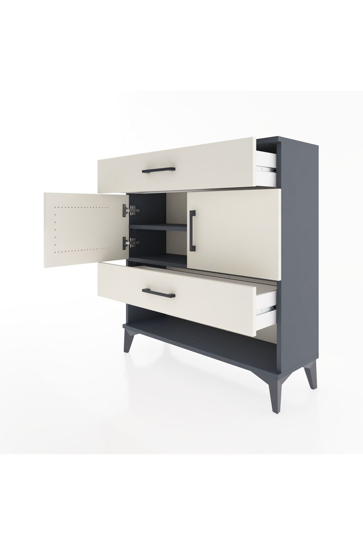 Arges Şifonyer 2 Raflı 2 Çekmeceli 2 Kapaklı 88x30x96 - S04M038V4A