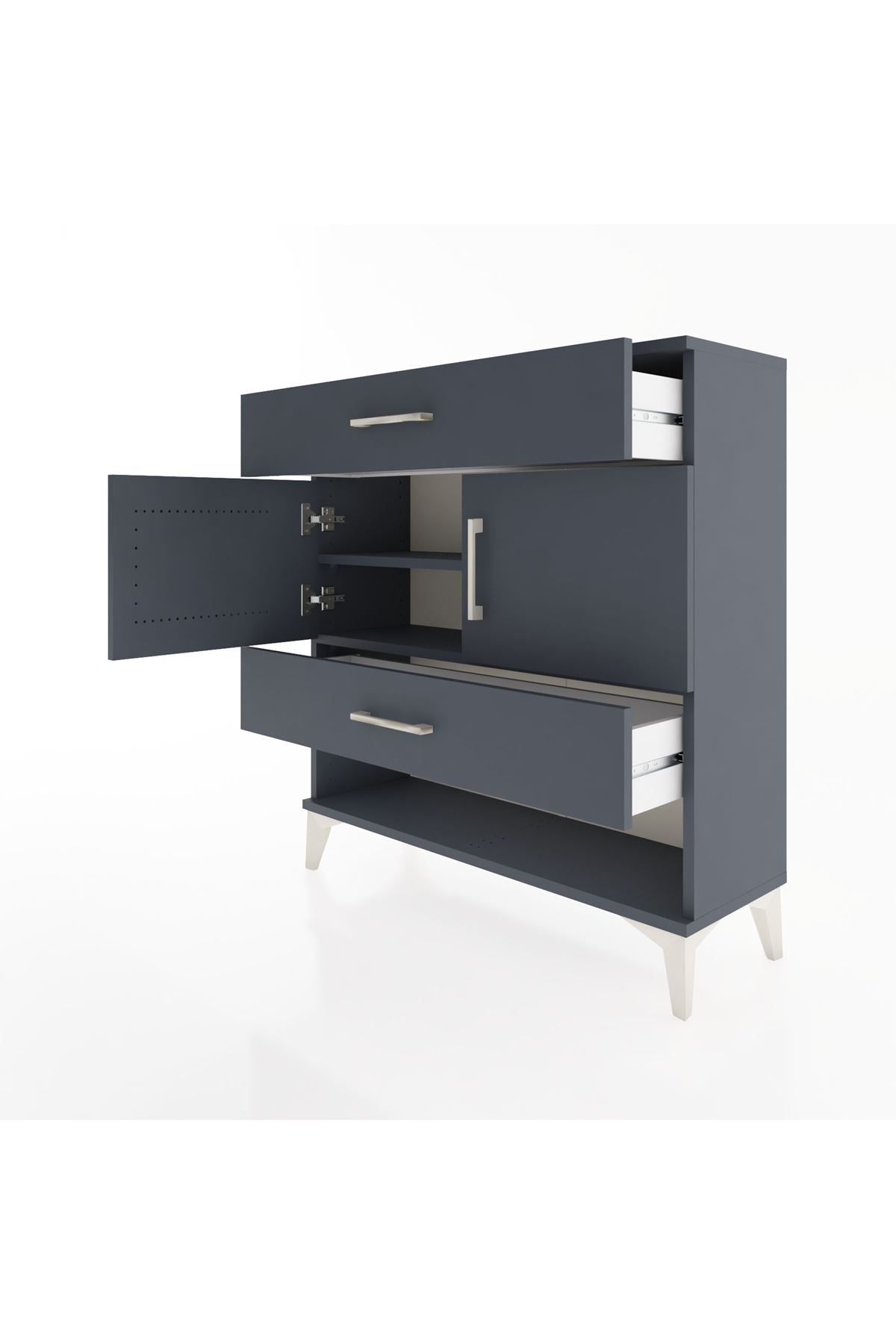 Arges Şifonyer 2 Raflı 2 Çekmeceli 2 Kapaklı 88x30x96 - S04M038V5A