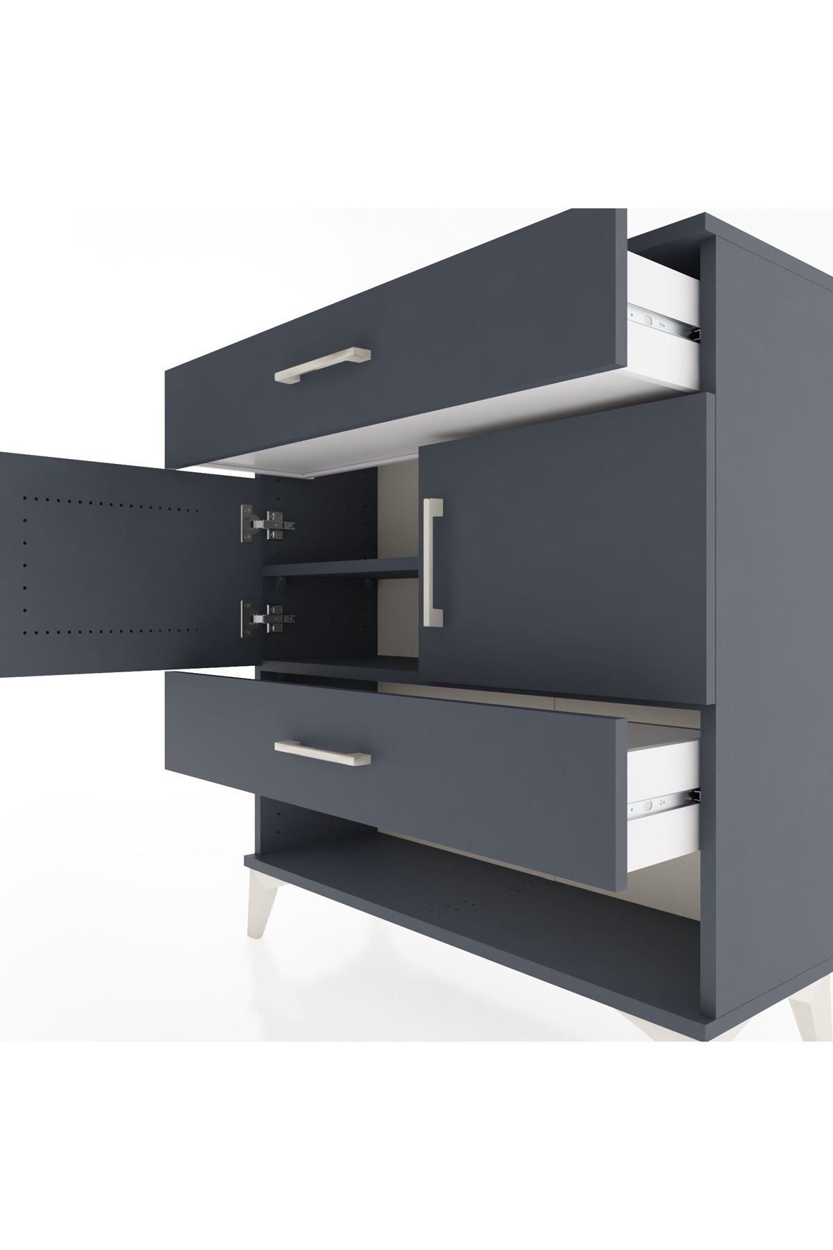 Arges Şifonyer 2 Raflı 2 Çekmeceli 2 Kapaklı 88x30x96 - S04M038V5A
