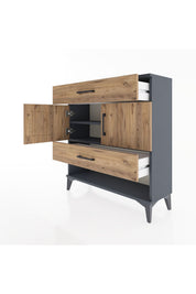 Arges Şifonyer 2 Raflı 2 Çekmeceli 2 Kapaklı 88x30x96 - S04M038V6A