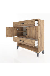 Arges Şifonyer 2 Raflı 2 Çekmeceli 2 Kapaklı 88x30x96 - S04M038V9A