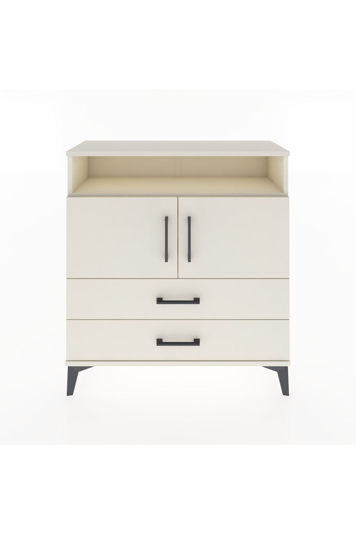 Arges Şifonyer 3 Raflı 2 Çekmeceli 2 Kapaklı 88x30x96 - S04M039V1A