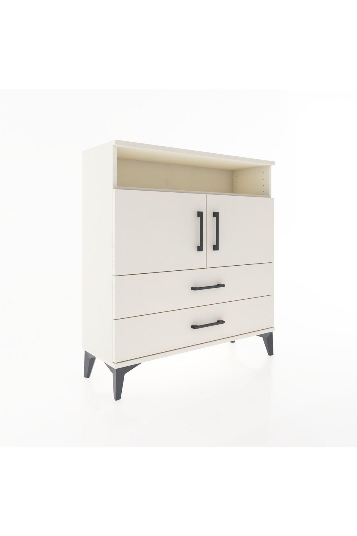 Arges Şifonyer 3 Raflı 2 Çekmeceli 2 Kapaklı 88x30x96 - S04M039V1A