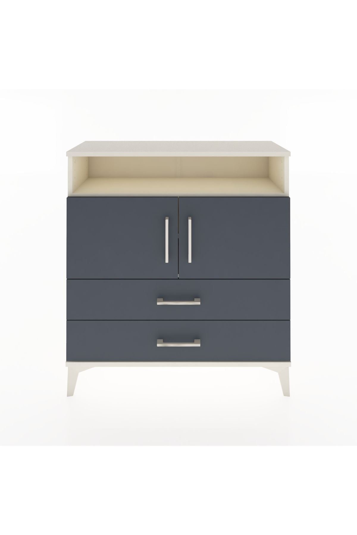 Arges Şifonyer 3 Raflı 2 Çekmeceli 2 Kapaklı 88x30x96 - S04M039V2A