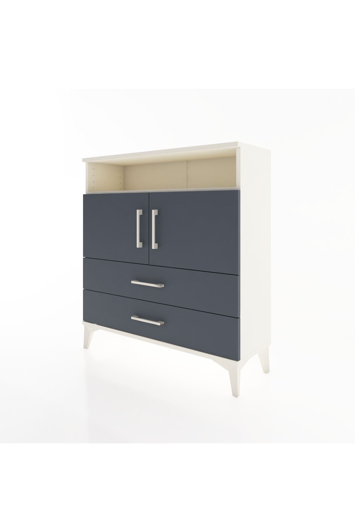 Arges Şifonyer 3 Raflı 2 Çekmeceli 2 Kapaklı 88x30x96 - S04M039V2A