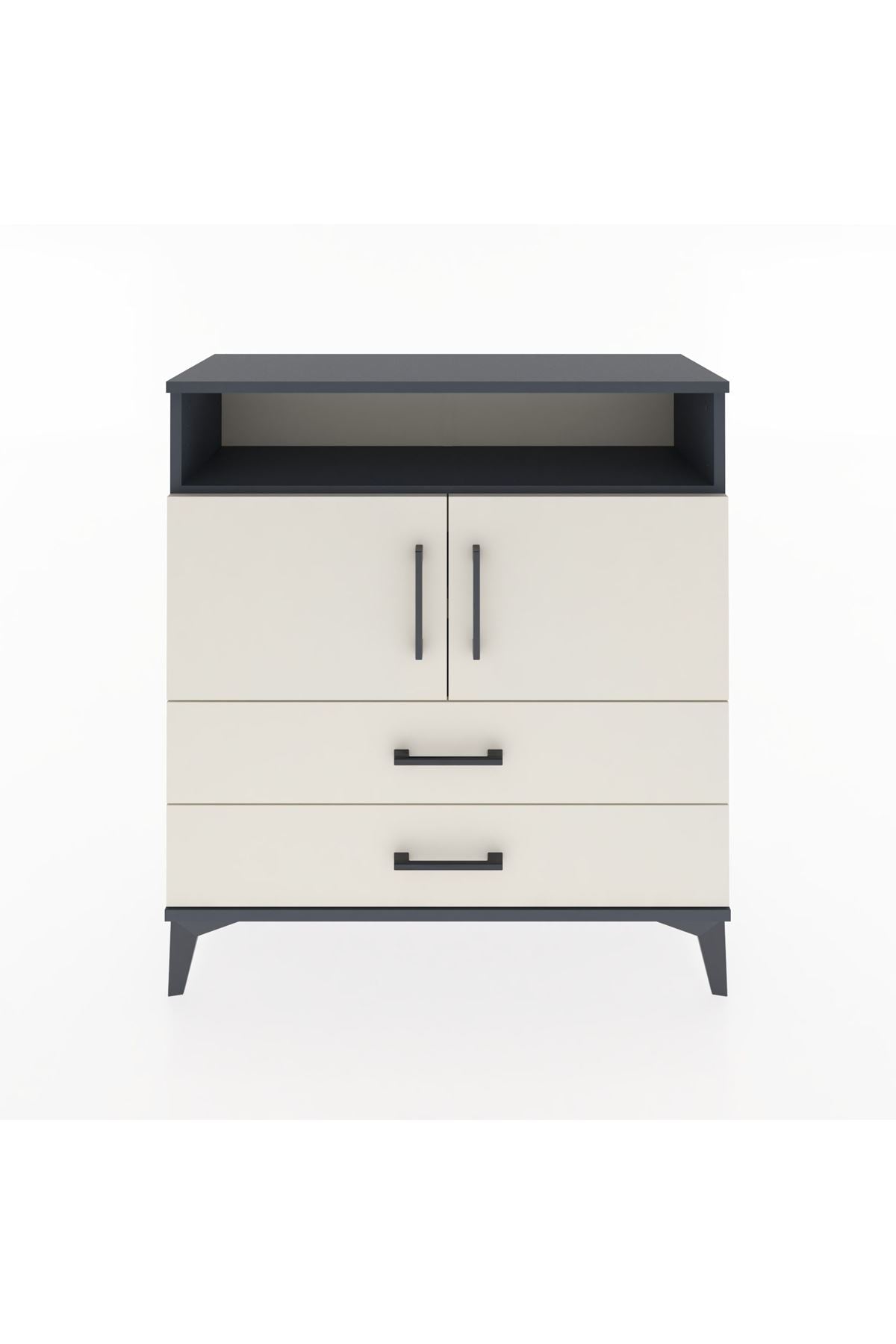 Arges Şifonyer 3 Raflı 2 Çekmeceli 2 Kapaklı 88x30x96 - S04M039V4A