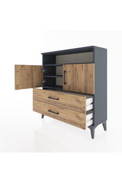 Arges Şifonyer 3 Raflı 2 Çekmeceli 2 Kapaklı 88x30x96 - S04M039V6A