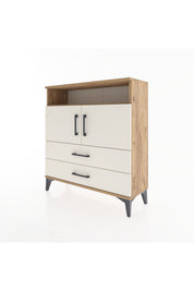 Arges Şifonyer 3 Raflı 2 Çekmeceli 2 Kapaklı 88x30x96 - S04M039V7A