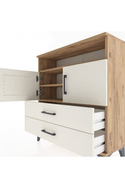 Arges Şifonyer 3 Raflı 2 Çekmeceli 2 Kapaklı 88x30x96 - S04M039V7A