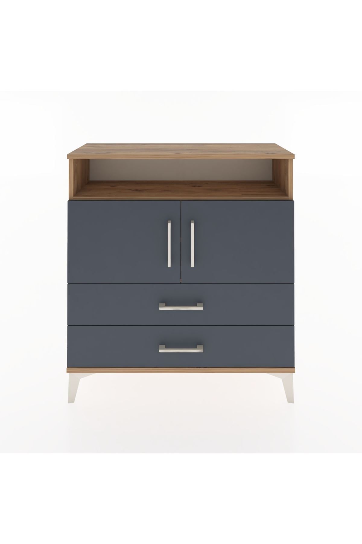 Arges Şifonyer 3 Raflı 2 Çekmeceli 2 Kapaklı 88x30x96 - S04M039V8A