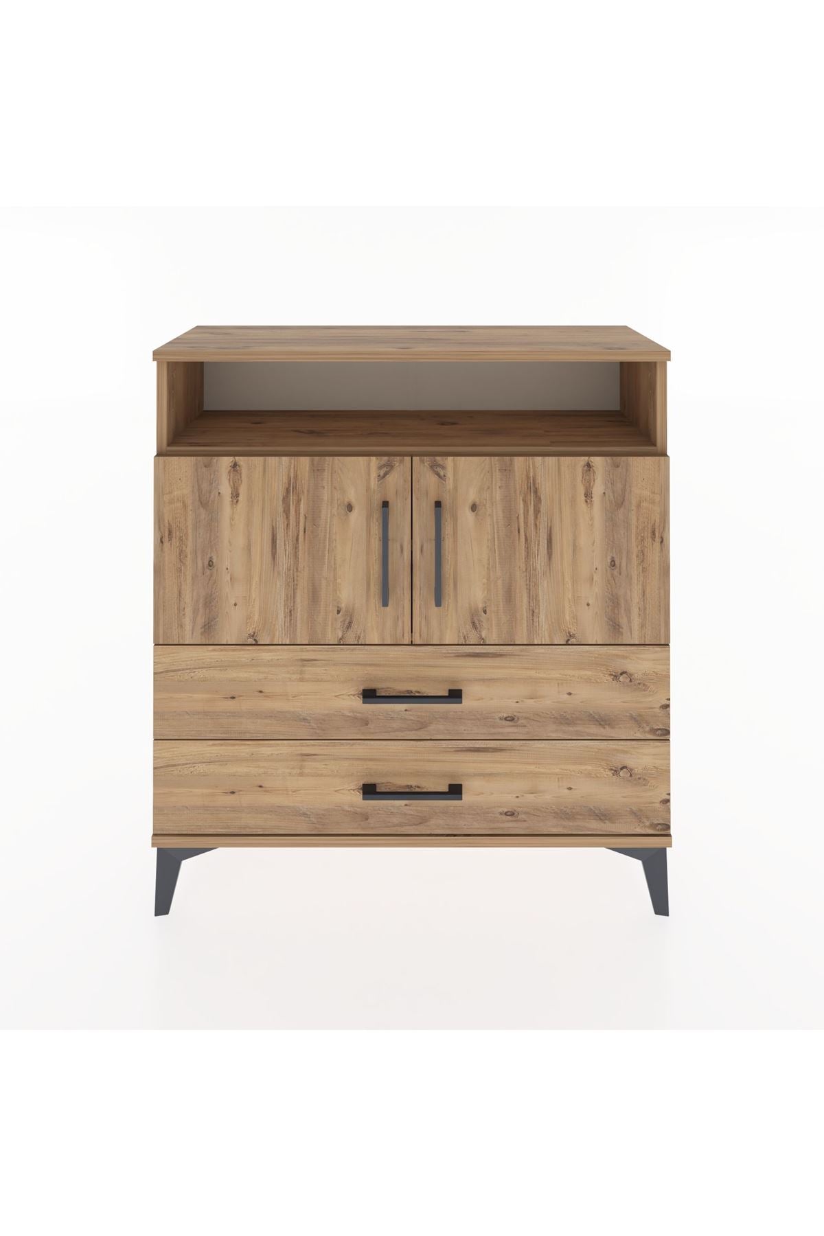 Arges Şifonyer 3 Raflı 2 Çekmeceli 2 Kapaklı 88x30x96 - S04M039V9A