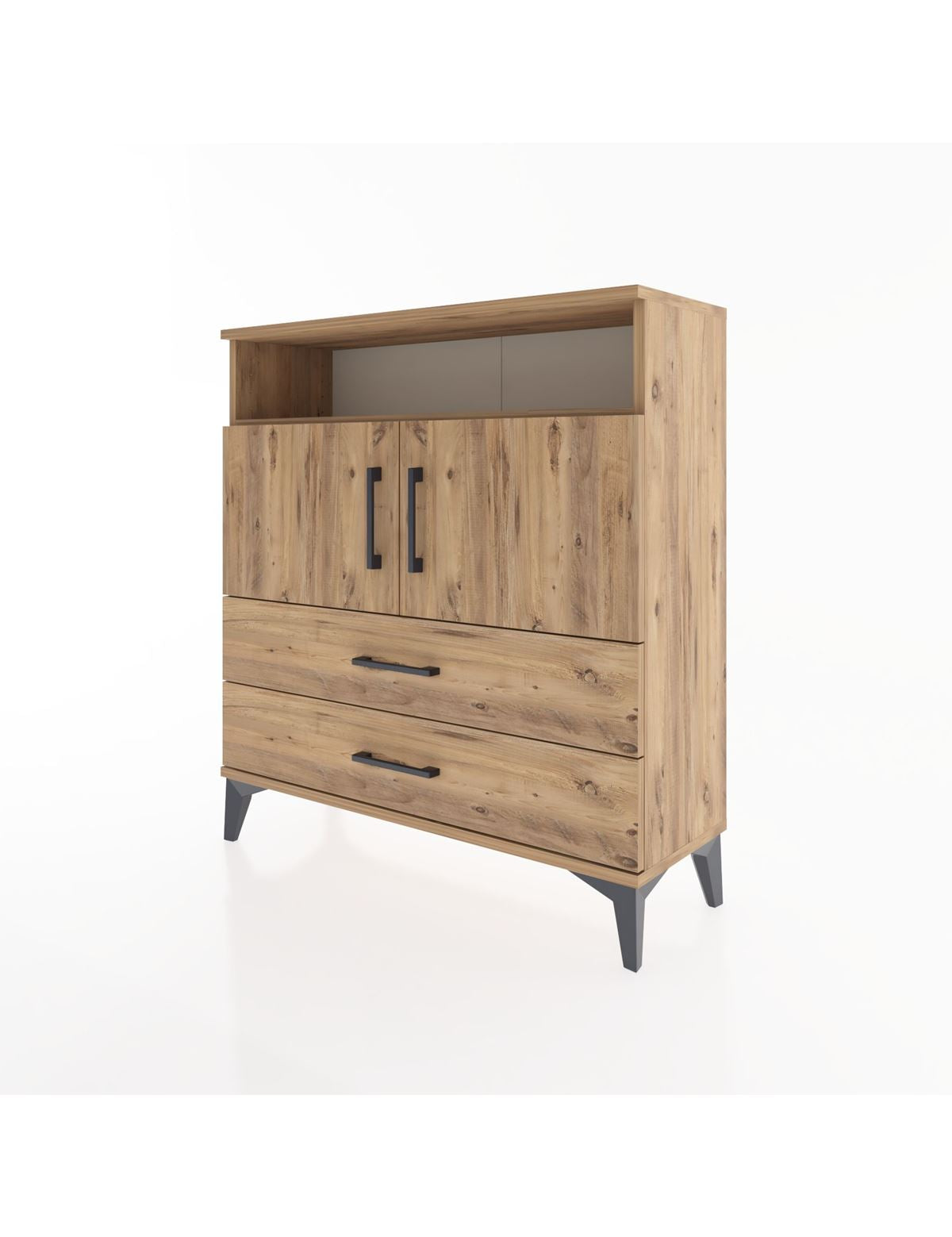 Arges Şifonyer 3 Raflı 2 Çekmeceli 2 Kapaklı 88x30x96 - S04M039V9A