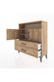 Arges Şifonyer 3 Raflı 2 Çekmeceli 2 Kapaklı 88x30x96 - S04M039V9A