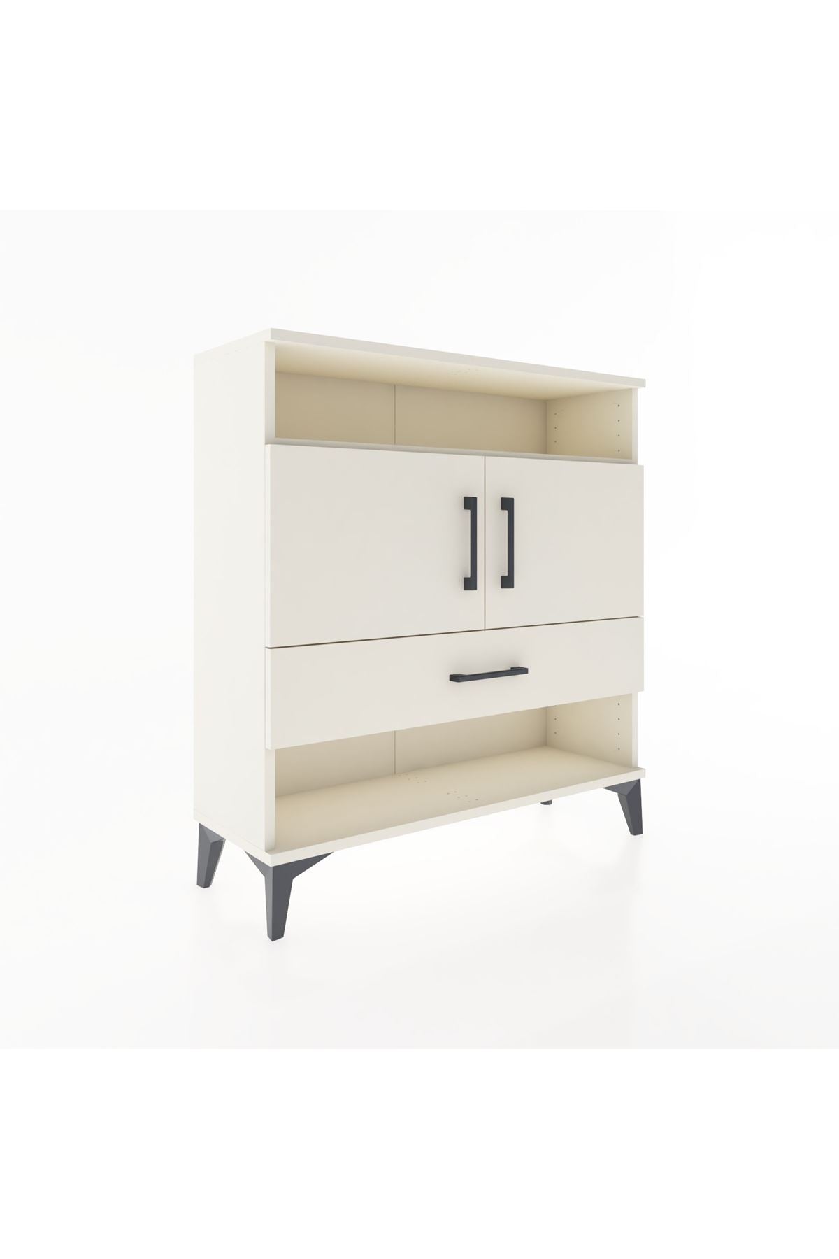 Arges Şifonyer 3 Raflı Tek Çekmeceli 2 Kapaklı 88x30x96 - S04M040V1A