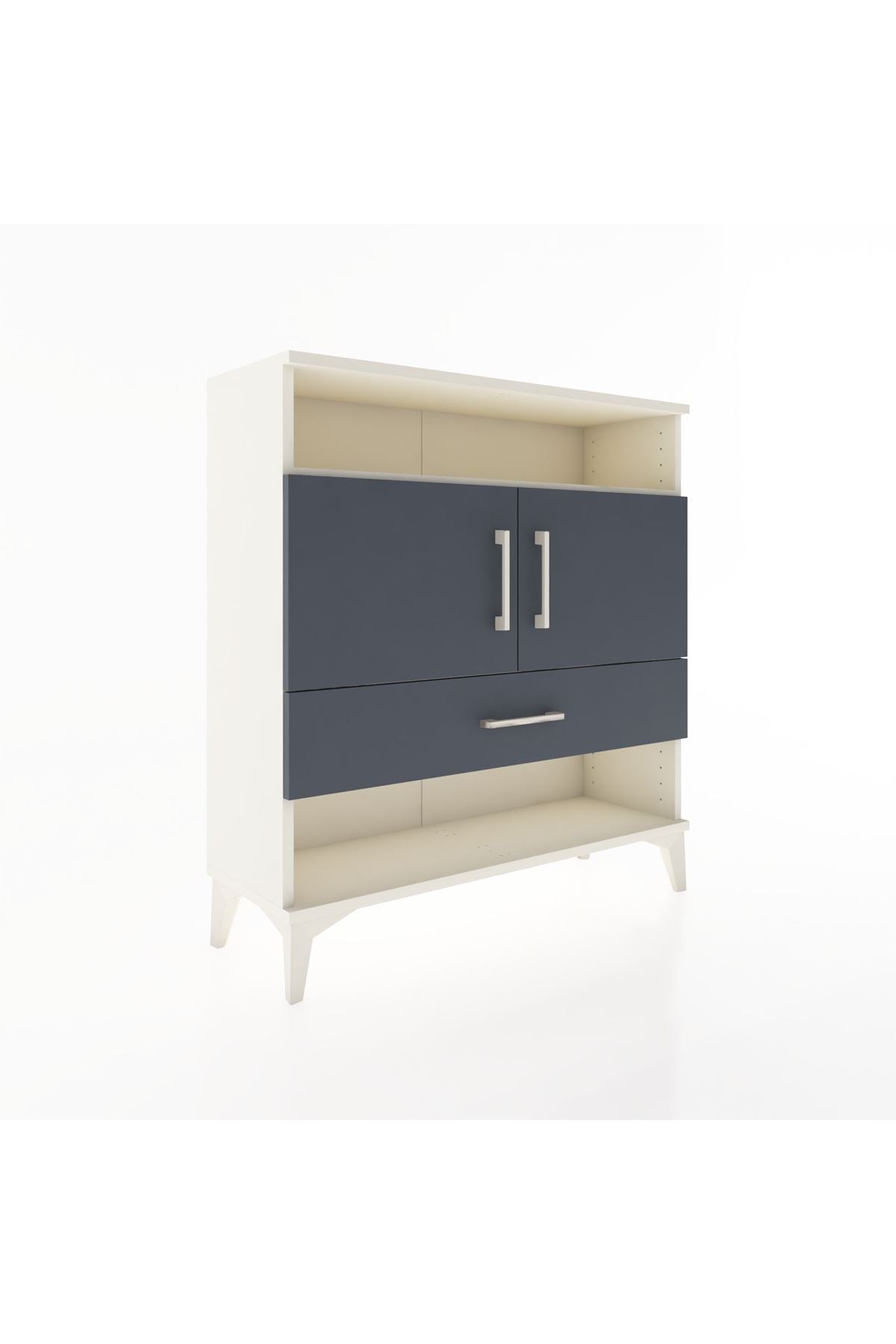 Arges Şifonyer 3 Raflı Tek Çekmeceli 2 Kapaklı 88x30x96 - S04M040V2A