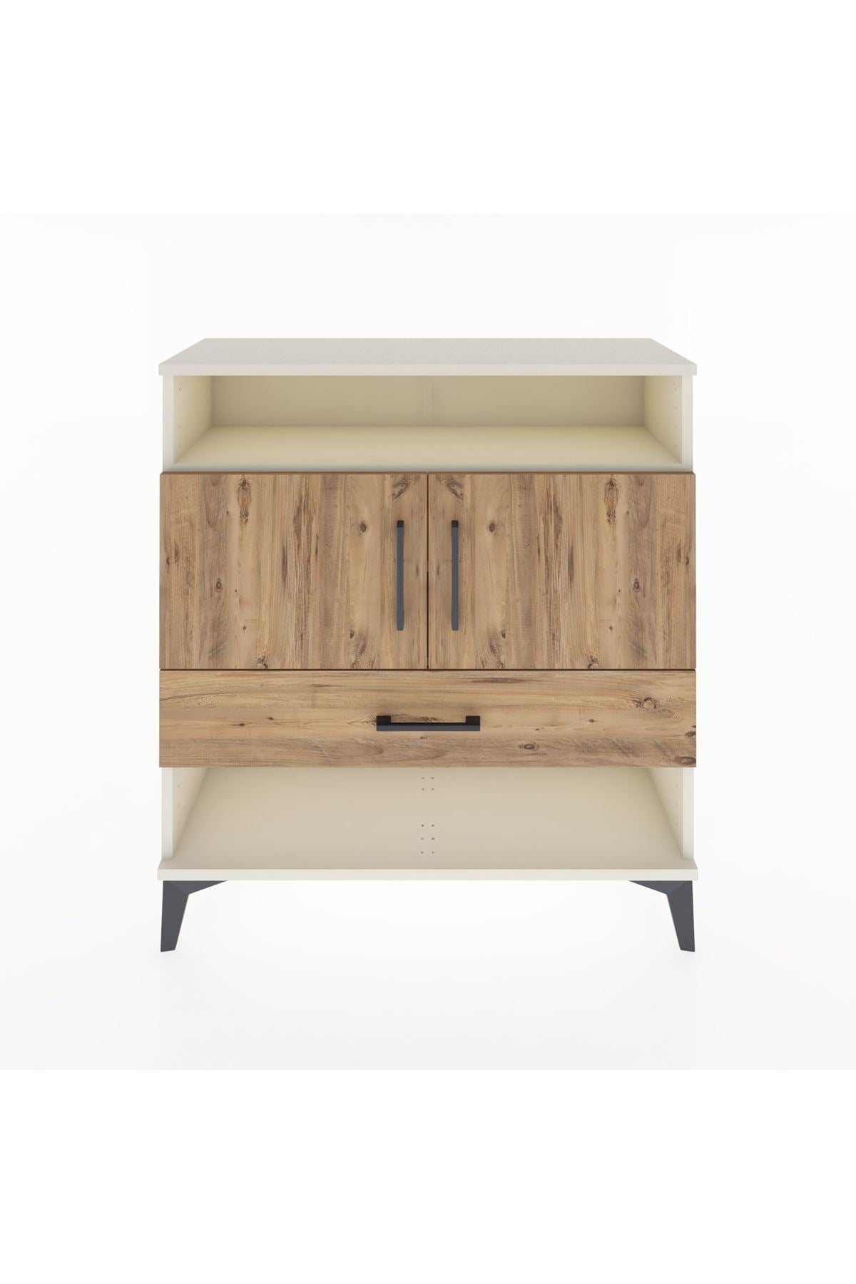Arges Şifonyer 3 Raflı Tek Çekmeceli 2 Kapaklı 88x30x96 - S04M040V3A