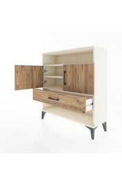 Arges Şifonyer 3 Raflı Tek Çekmeceli 2 Kapaklı 88x30x96 - S04M040V3A