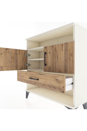 Arges Şifonyer 3 Raflı Tek Çekmeceli 2 Kapaklı 88x30x96 - S04M040V3A
