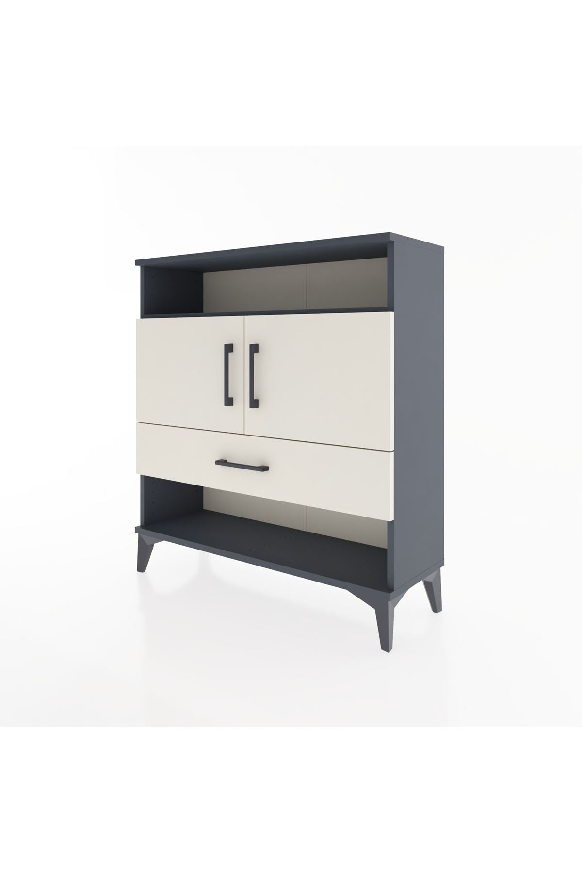 Arges Şifonyer 3 Raflı Tek Çekmeceli 2 Kapaklı 88x30x96 - S04M040V4A