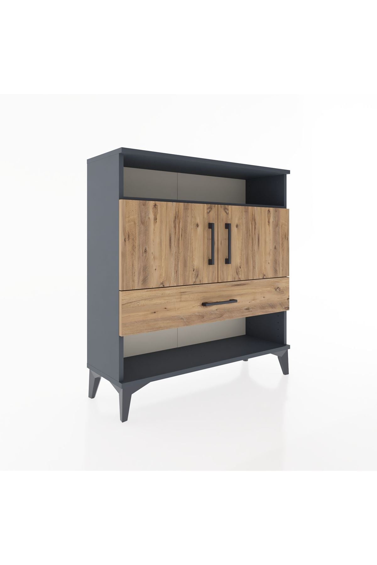 Arges Şifonyer 3 Raflı Tek Çekmeceli 2 Kapaklı 88x30x96 - S04M040V6A