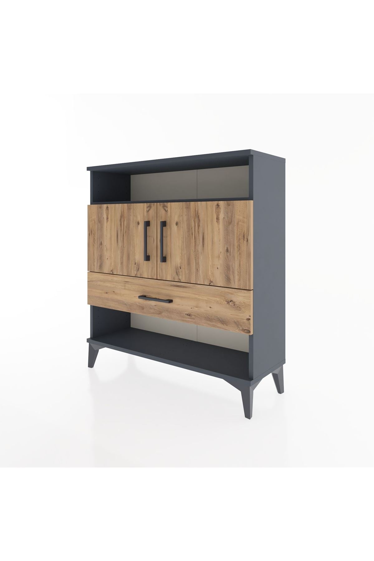 Arges Şifonyer 3 Raflı Tek Çekmeceli 2 Kapaklı 88x30x96 - S04M040V6A
