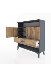 Arges Şifonyer 3 Raflı Tek Çekmeceli 2 Kapaklı 88x30x96 - S04M040V6A