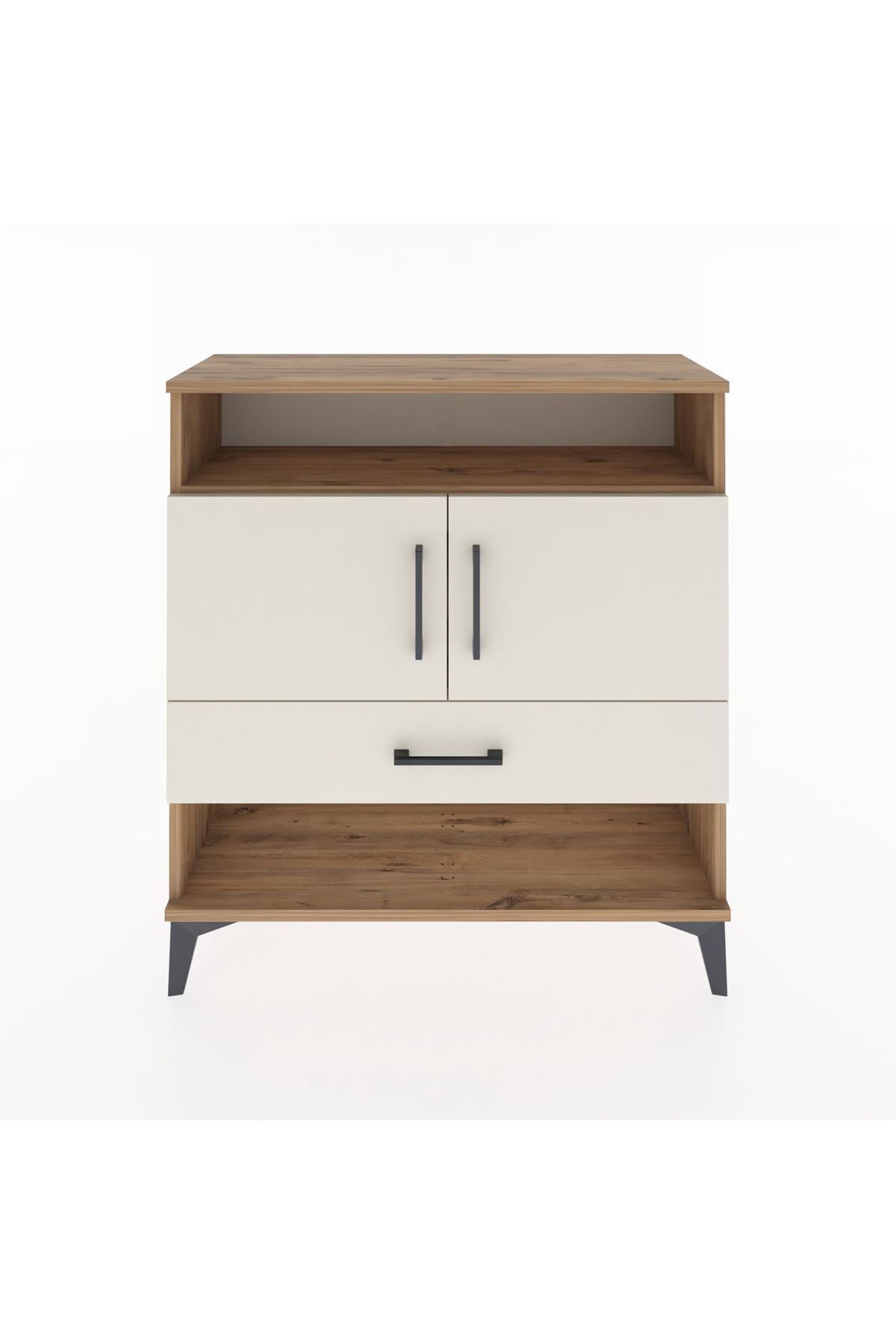 Arges Şifonyer 3 Raflı Tek Çekmeceli 2 Kapaklı 88x30x96 - S04M040V7A