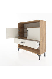 Arges Şifonyer 3 Raflı Tek Çekmeceli 2 Kapaklı 88x30x96 - S04M040V7A
