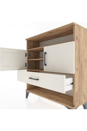 Arges Şifonyer 3 Raflı Tek Çekmeceli 2 Kapaklı 88x30x96 - S04M040V7A