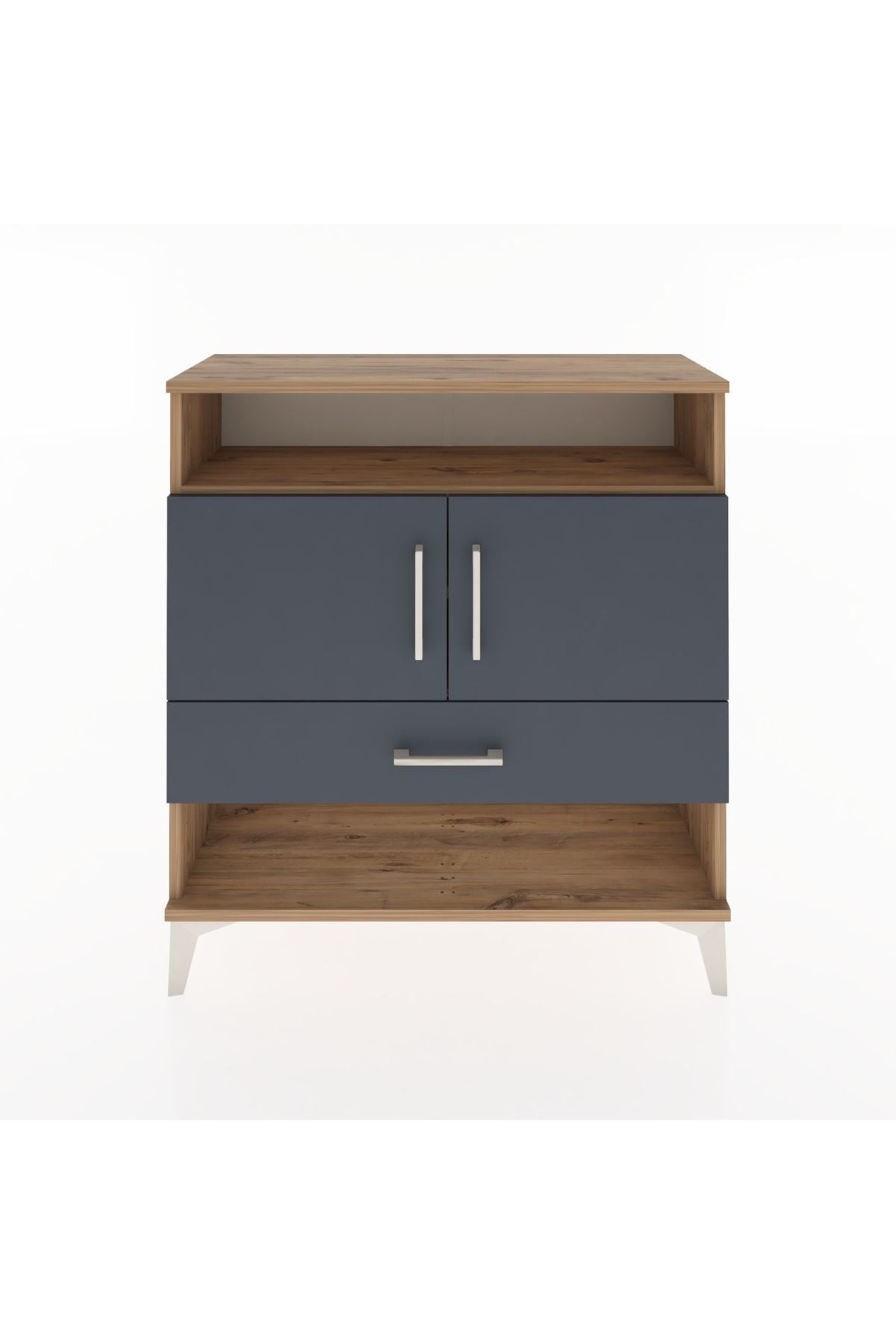 Arges Şifonyer 3 Raflı Tek Çekmeceli 2 Kapaklı 88x30x96 - S04M040V8A