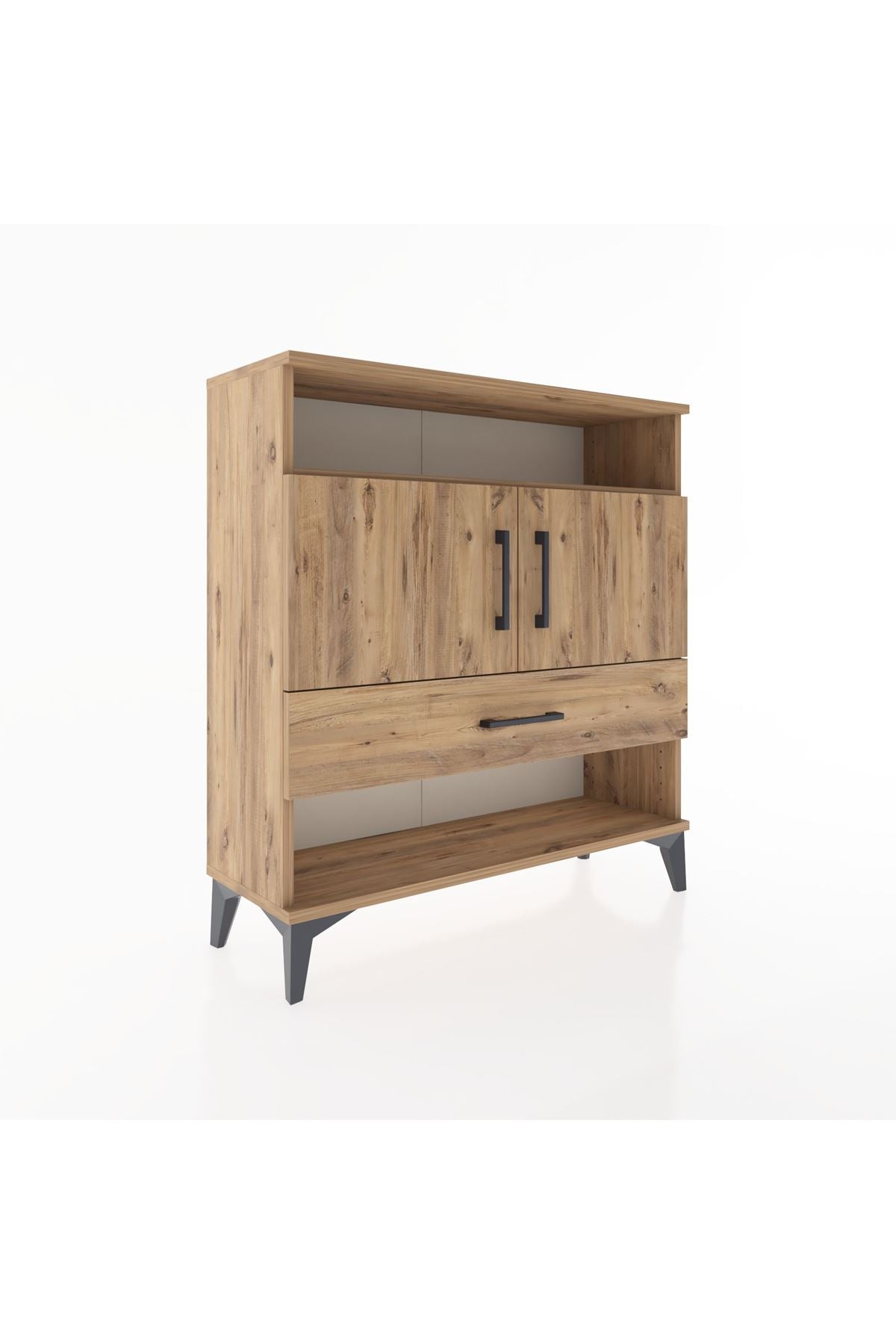 Arges Şifonyer 3 Raflı Tek Çekmeceli 2 Kapaklı 88x30x96 - S04M040V9A