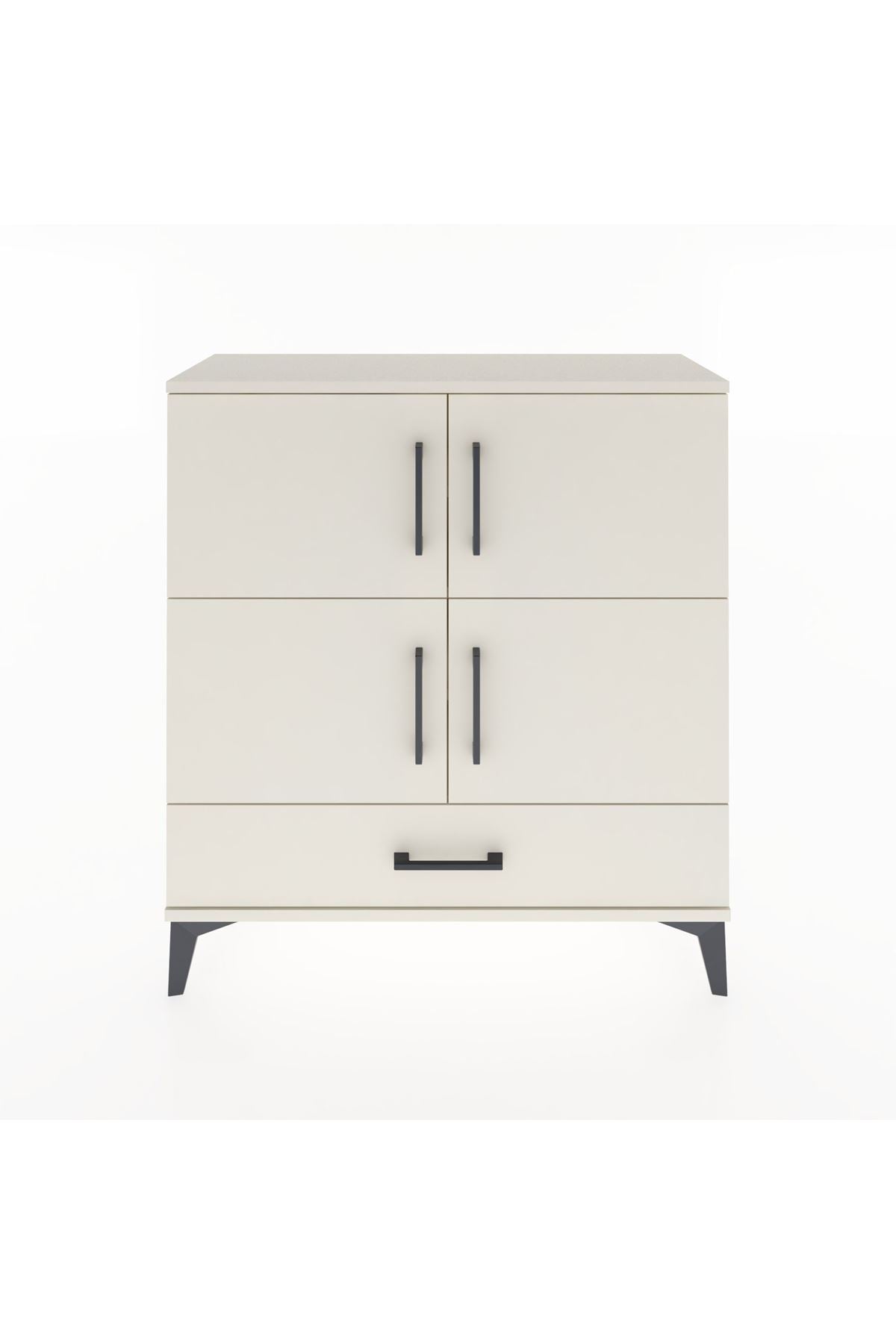 Arges Şifonyer 4 Raflı Tek Çekmeceli 4 Kapaklı 88x30x96 - S04M041V1A