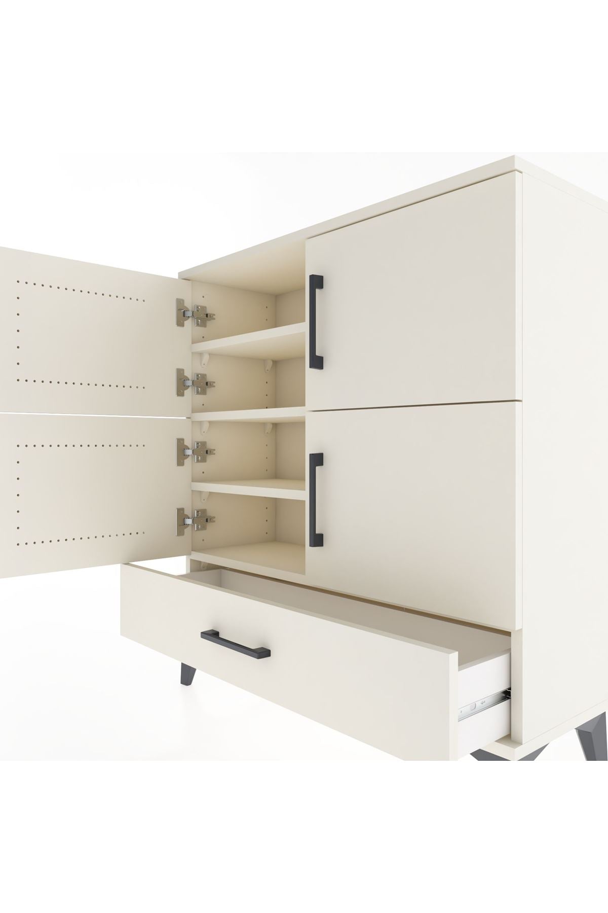 Arges Şifonyer 4 Raflı Tek Çekmeceli 4 Kapaklı 88x30x96 - S04M041V1A
